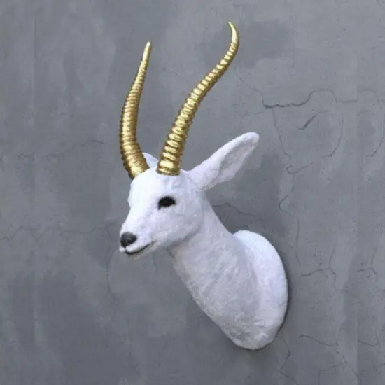 White Gazelle Head Life Size Statue {3}