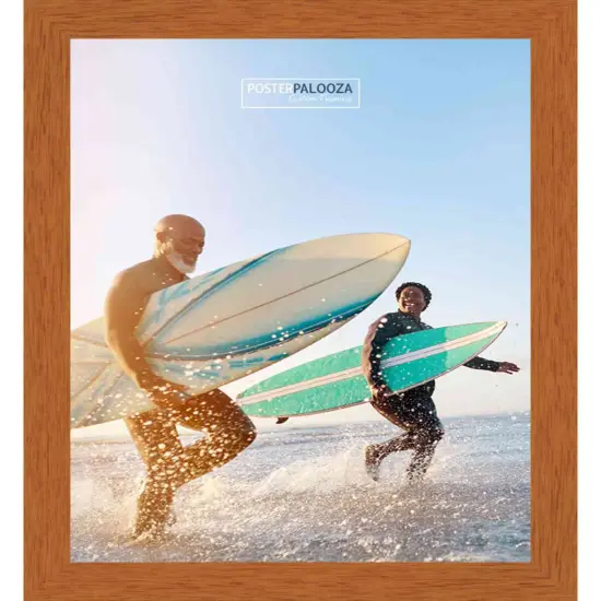 Square Modernist Brown Picture Frame - UV Acrylic, Foam Board Backing, Hanging Hardware {5}