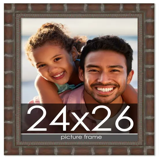 24x26 Modern Bamboo Picture Frame with UV-Resistant Acrylic & Acid Free Backing, Available in5 Finishes - Gold, Silver, Brown, Black, and Natural {1}