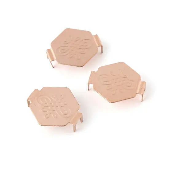 We R Charm Stapler Charm 12/Pkg-Copper Hexagon With Knot Emboss {6}