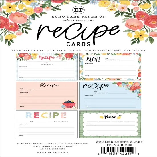 Echo Park Recipe Cards-Summer {3}