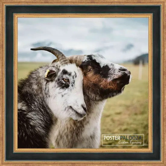 Square Weathered Gold Picture Frame - UV Acrylic, Foam Board Backing, Hanging Hardware {1}