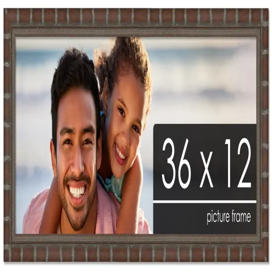 36x12 Modern Bamboo Picture Frame with UV-Resistant Acrylic & Acid Free Backing, Available in5 Finishes - Gold, Silver, Brown, Black, and Natural {1}