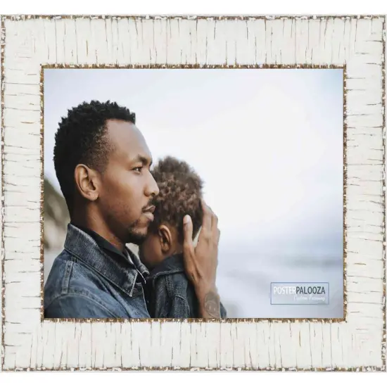 Square Ornate White Picture Frame - UV Acrylic, Foam Board Backing, Hanging Hardware {3}