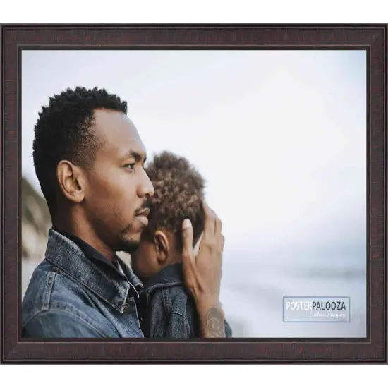 Textured Brown Picture Frame - UV Acrylic, Foam Board Backing, Hanging Hardware {5}