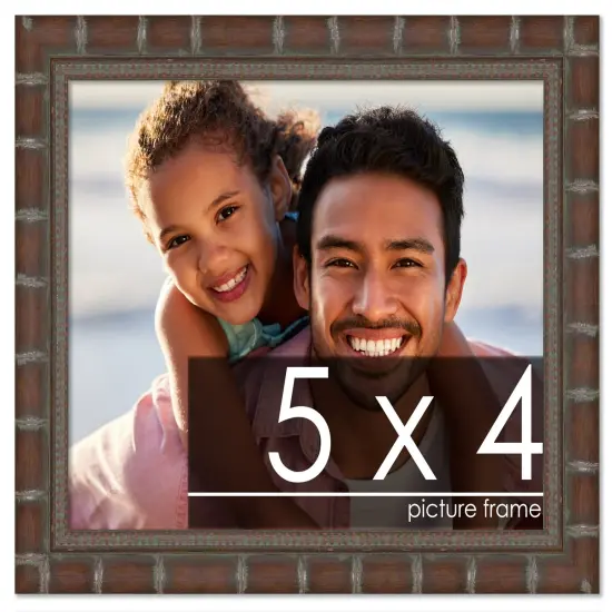 5x4 Modern Bamboo Picture Frame with UV-Resistant Acrylic & Acid Free Backing, Available in5 Finishes - Gold, Silver, Brown, Black, and Natural {1}