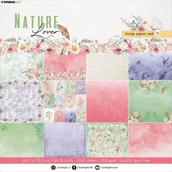 Studio Light Nature Lover Designer Paper Pad 12"X12" 36/Pkg-Nr. 130 {1}