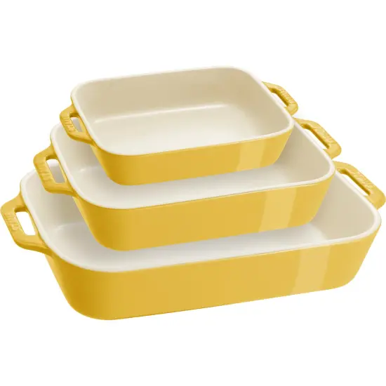 STAUB Ceramic 3-pc Rectangular Baking Dish Set {5}