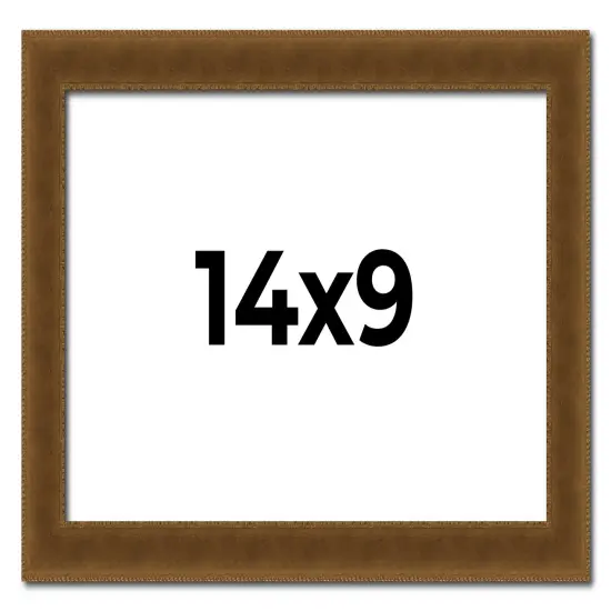 Photo Size Flat Gold Picture Frame - UV Acrylic, Foam Board Backing, Hanging Hardware {1}