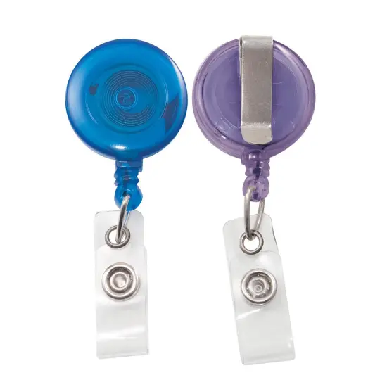 Retractable ID Card Reels with Badge Straps, Assorted, Pack of 4 {1}