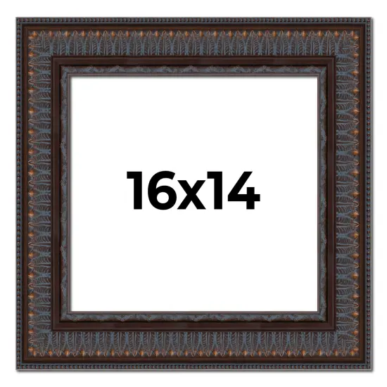 3.5" Wide Ornate Brown Picture Frame - UV Acrylic, Backing Board, Hanging Hardware Included {1}