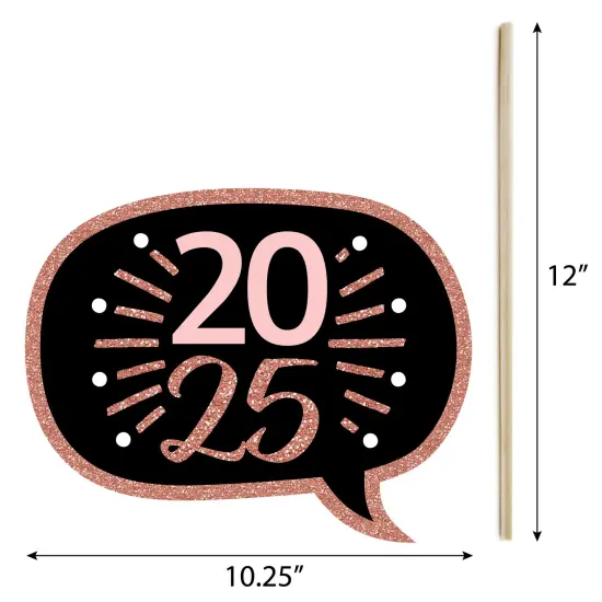 Big Dot of Happiness Rose Gold Happy New Year - 2025 New Year's Eve Party Photo Booth Props Kit - 20 Count {7}