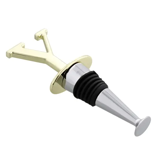 Reusable Wine Cork Bottle Wine Stopper Top Closer Seal with Brass Letter {2}