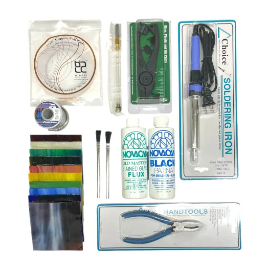 Stained Glass Beginner Set | Start-Up Kit for Stained Glass Work - 10 ITEM {1}