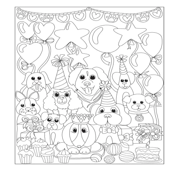 Creative Haven: Adorable Dogs Coloring Book-Softcover {4}