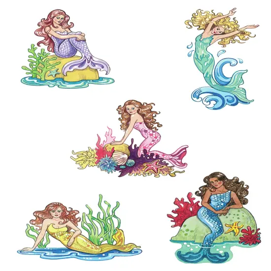 Glitter Mermaids Stickers-Softcover {5}