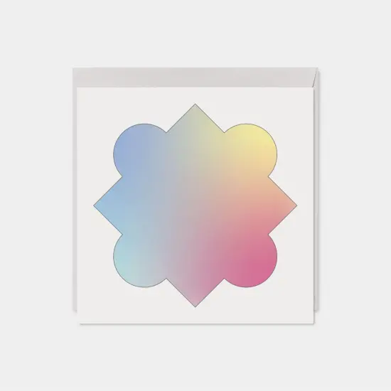 Quatrefoil Gradient Ombre Square Card II {4}