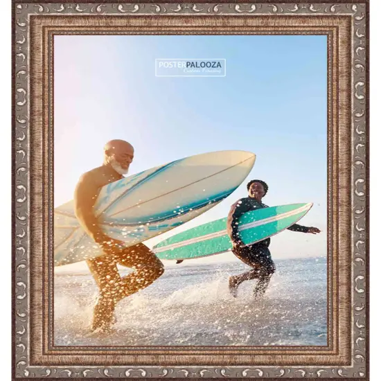 Panoramic Deco Silver Picture Frame - UV Acrylic, Foam Board Backing, Hanging Hardware {4}