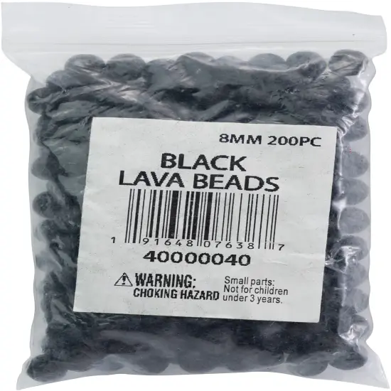 CousinDIY 8mm Lava Beads 200/Pkg-Black {1}