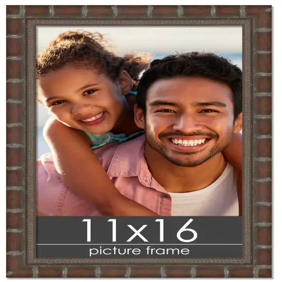 11x16 Modern Bamboo Picture Frame with UV-Resistant Acrylic & Acid Free Backing, Available in5 Finishes - Gold, Silver, Brown, Black, and Natural {1}