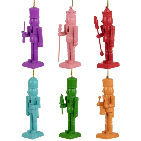 Northlight Nutcracker Wooden Christmas Ornaments - 5" - Multicolor - Set of 6 {5}