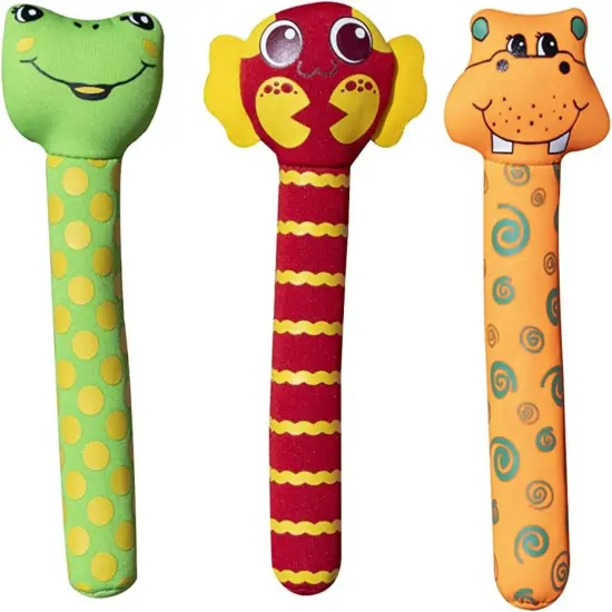 Swimline Animal Neoprene Weighted Swimming Pool Diving Sticks - 7" - Multicolor - Set of 3 Green {4}