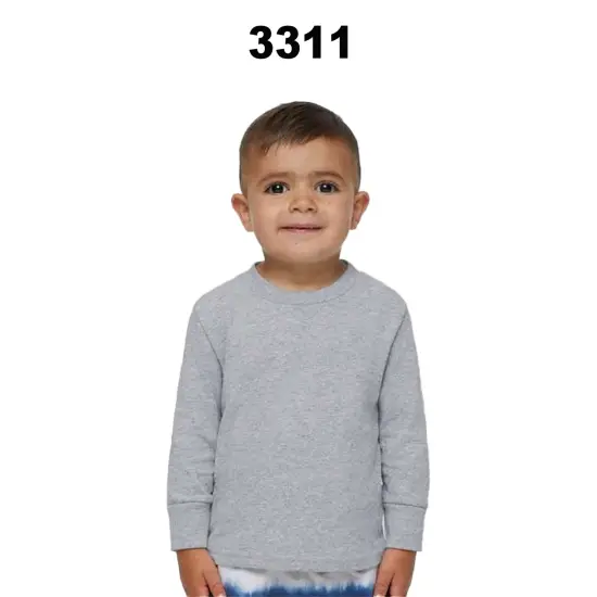 Rabbit Skins&reg; Toddler Cotton Jersey Crewneck Long Sleeve T-Shirt - 3311 Navy {3}