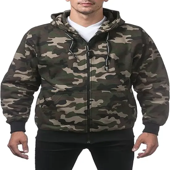 Men's Heavyweight Full Zip Fleece Hoodie | RADYAN&reg; GREEN CAMO {1}