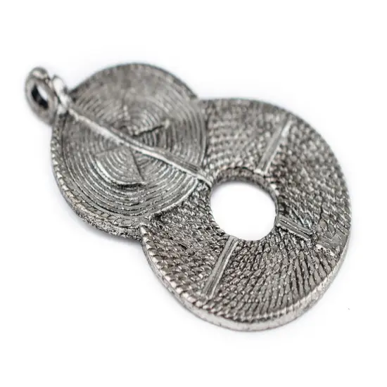 The Bead Chest Silver Rising Sun Baule Pendant (56x32mm): African Tribal Metal Pendant for DIY Jewelry and Necklace {3}