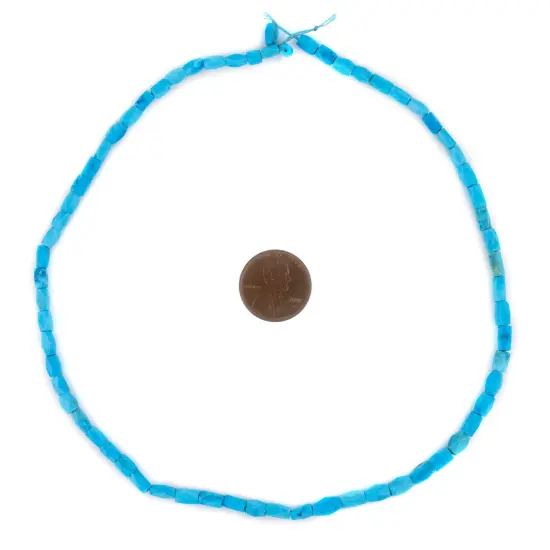 The Bead Chest Baby Blue Faceted Afghan Turquoise Beads 6x4mm Afghanistan Gemstone 16 Inch Strand {2}