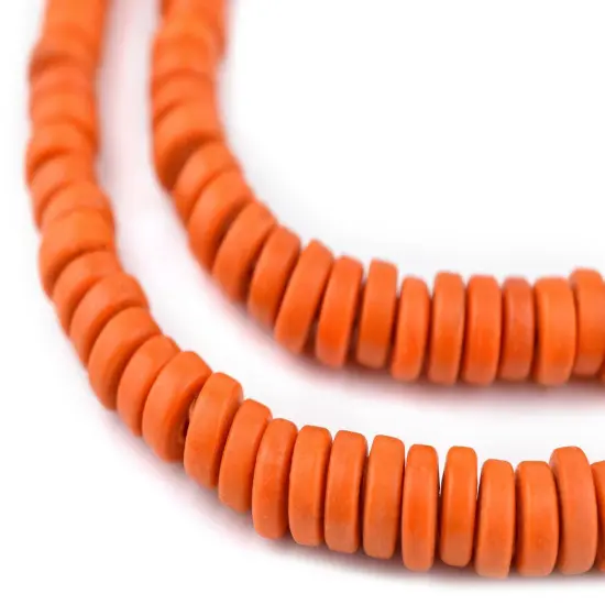The Bead Chest Orange Java Glass Button Beads (8mm) {1}