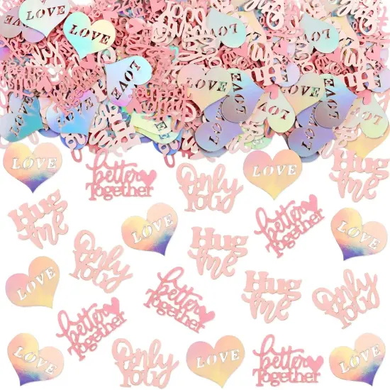100 PCS Valentine's Day Confetti - Hug Pink {1}