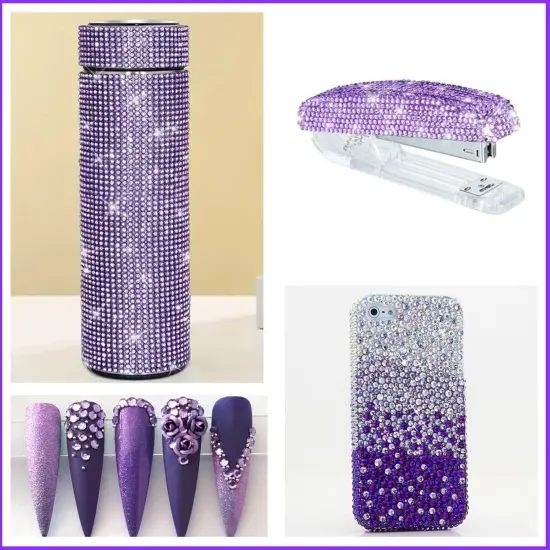 18000 Pcs Purple Jelly Flatback Rhinestones - 3-6MM {5}