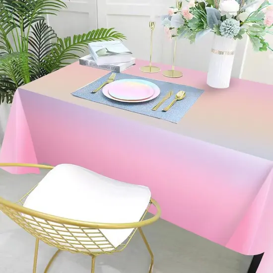 6 Pack Rainbow Tablecloth Pastel Table Cloths {5}