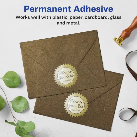 Avery Pearlized Ivory Starburst Labels with Sure Feed Technology, Print-to-the-Edge, 3" {3}