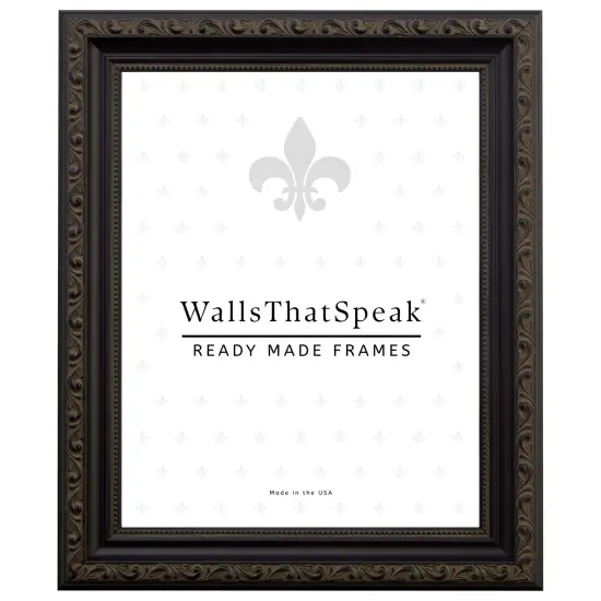 Ancien Ornate 1.25", Antique Black Picture Frame by wallsthatspeak {1}
