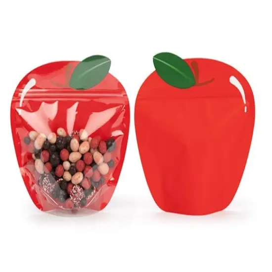Apple Shaped Pouch w/ Zipper 7 3/4" x 3" x 7 3/4" 100 pack SP7AZ {1}