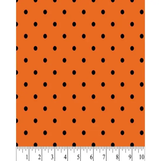 Halloween Polka Dots Orange Cotton Fabric | By The Yard | Sewing and Crafting | 44 inches wide {1}