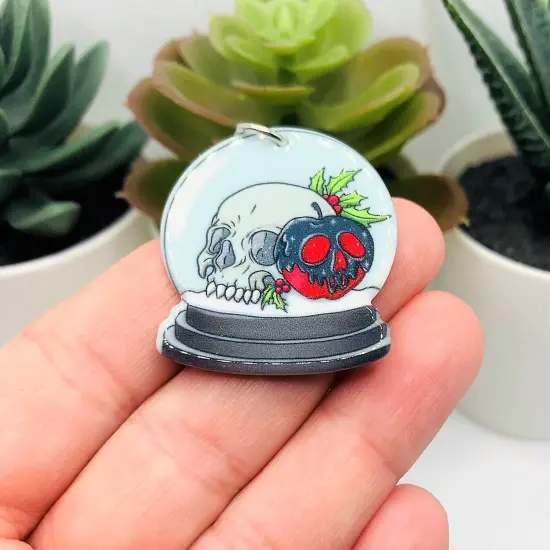 Creepy Christmas Snow Globe Charms, 31x35mm {2}