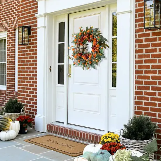 Artificial Fall Wreaths - Autumn Wreath with Large Red Berries {2}