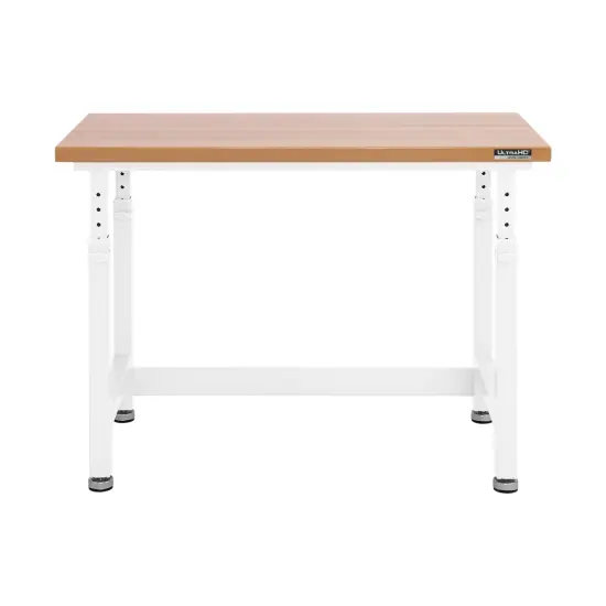 Seville Classics UltraHD Height Adjustable Workbench, 48" W x 24" D x 28.5" to 42" H White {4}