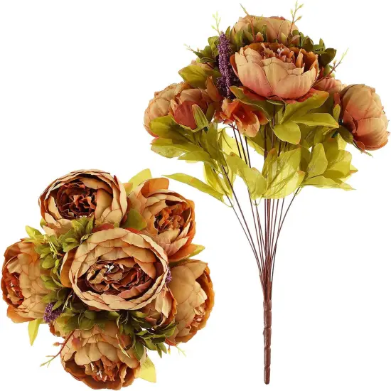 Artificial Silk Peony Vintage Flower Bouquet for Party Home Table Centerpieces {6}