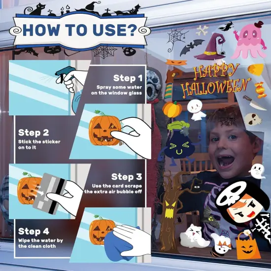 9 Sheets Halloween Window Clings (137Pcs) {5}