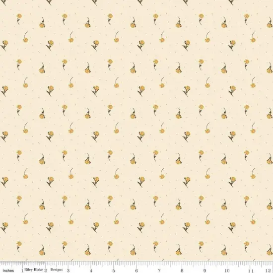 The Awe of Autumn Flower Toss Cream 43"/44" Fabric Per Yard {1}