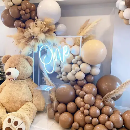 White Sand Balloon Garland Arch Kit 100 Pack 18/12/10/5 Inch Cream White Balloons Different Sizes Matte White Latex Party Balloon for Baby Shower Wedding Happy Birthday Party Decoration {5}