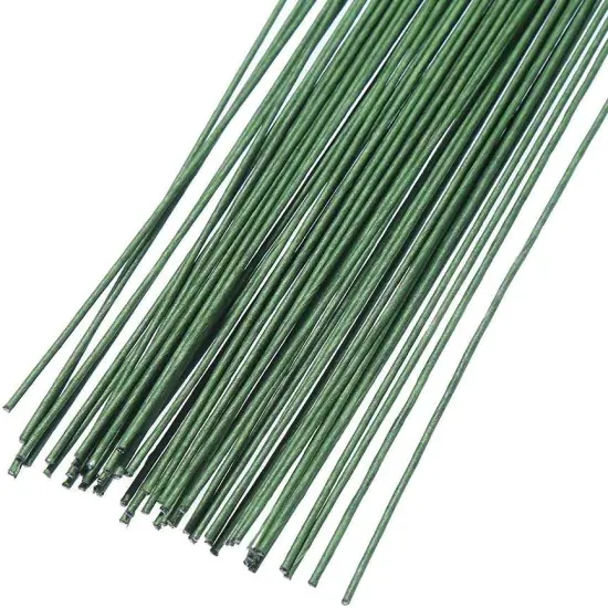 60 Pieces 18 Gauge Floral Stem Wire 14 Inch Crafting Floral Paper Wrapped Wire, Dark Green {1}