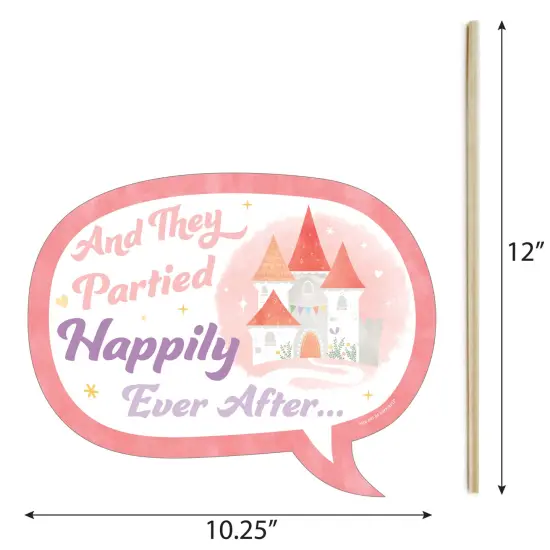 Big Dot of Happiness Funny Princess Party Photo Booth Props Kit, Princess Birthday Party Decorations for Girls - 10 Count Selfie Prop Sticks {5}