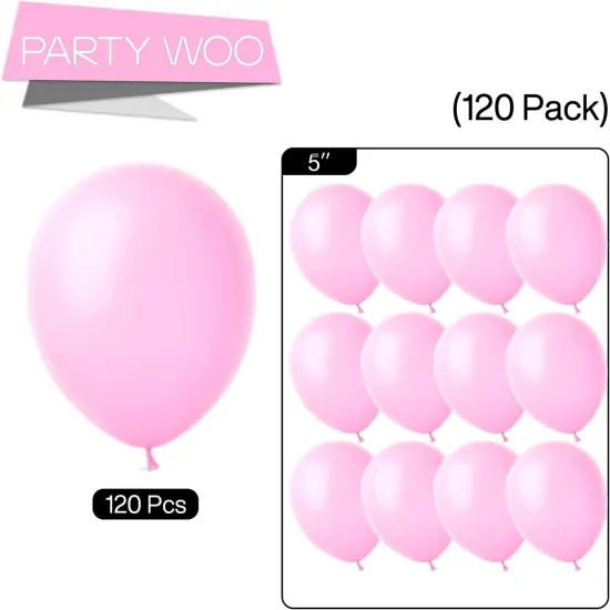 Light Pink Balloons, 120 pcs 5 Inch Pearl Light Pink Balloons, Pink Balloons {2}