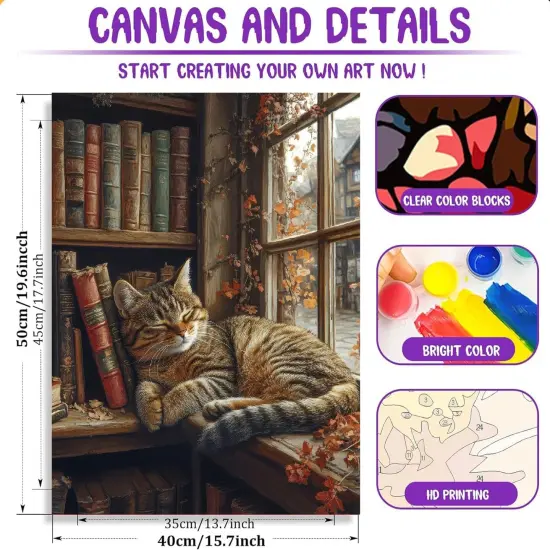 Sleeping Cat Paint by Numbers Kit {2}