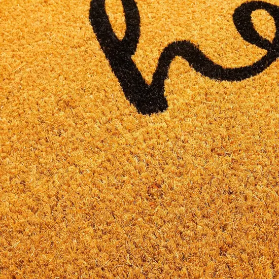 Hello Coco Coir Doormat for Patio, Natural Fall Welcome Mat for Front Door (17 x 30 In) Brown {6}